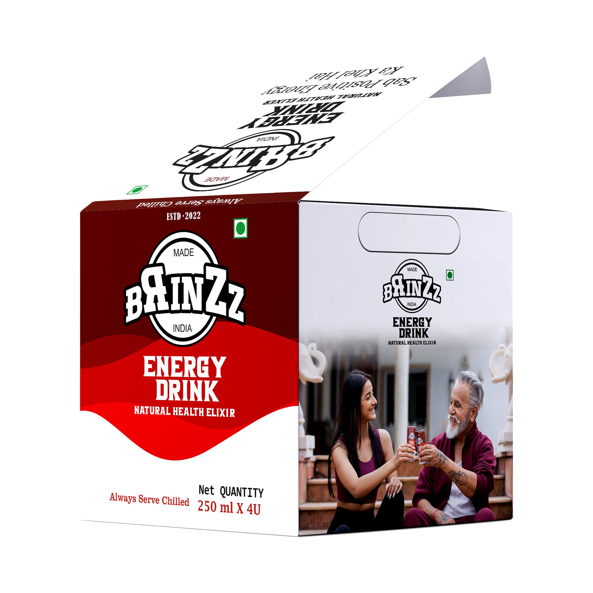 Brinzz Energy Drink Natural Health Elixir 1 Litre (Pack of 4)